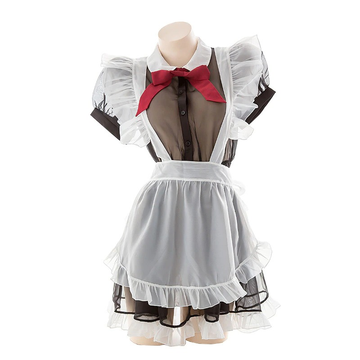 Soft Sexy Cosplay Maid Dress for Women / Erotic Transparent Uniform with Bow - EVE's SECRETS